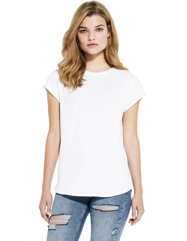 S-SA16-WOMEN'S ROLLED SLEEVE RECYCLED  T-SHIRT